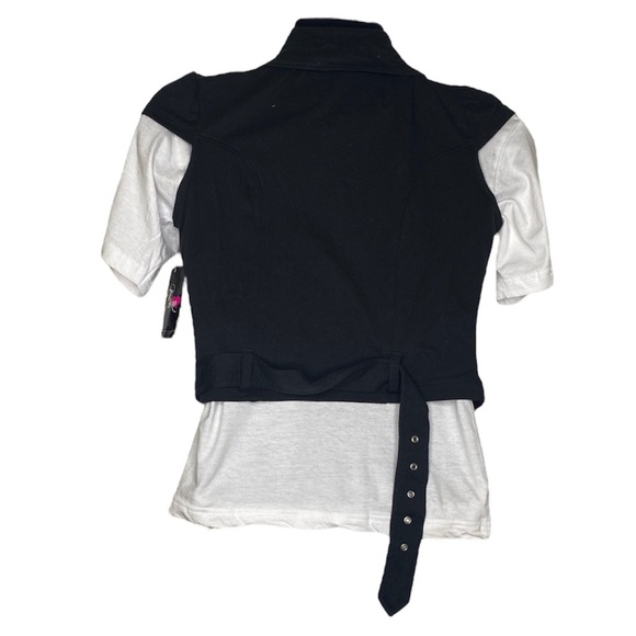 Te Amo Cropped Assymetrical Jacket Vest (Size:Med, Color:Black) - Picture 2 of 3
